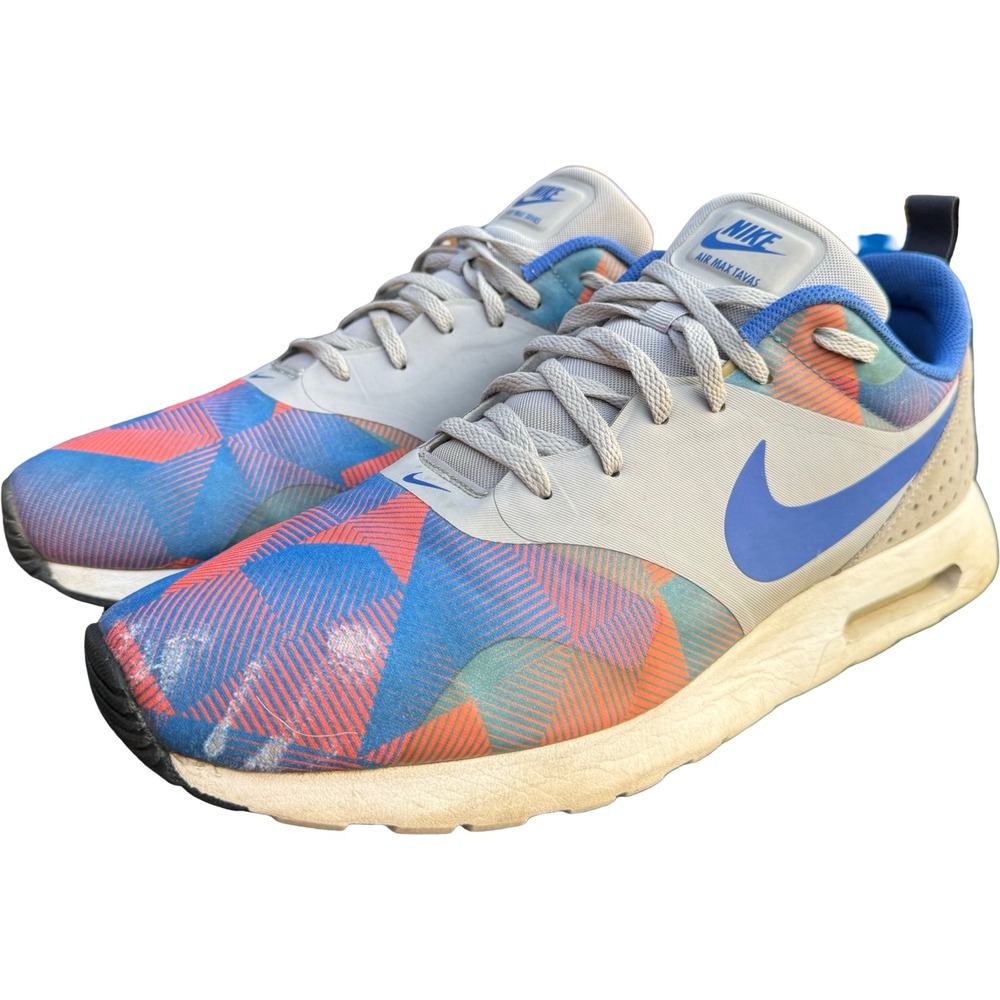 Nike Air Max Tavas Mens Size 13 Blue Orange Fair Geometric Print 742781-014